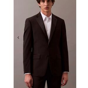 Calvin Klein Slim Fit Infinite Stretch Black Tuxedo Jacket Wool Blend 42S‎ $450